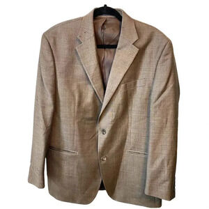 Chaps Wool 2 Button Suit Blazer Spot Coat Men Size 42R Pockets Gray